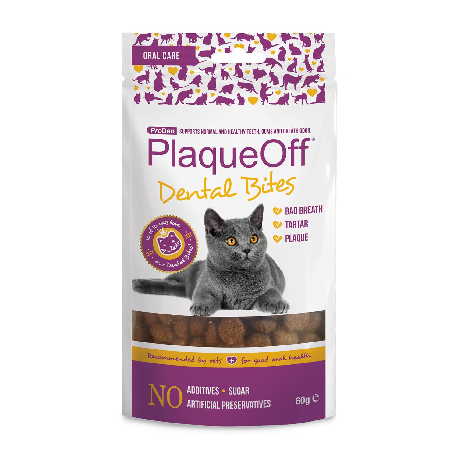 Buy PlaqueOff Dental Bites for Cats, 60g online