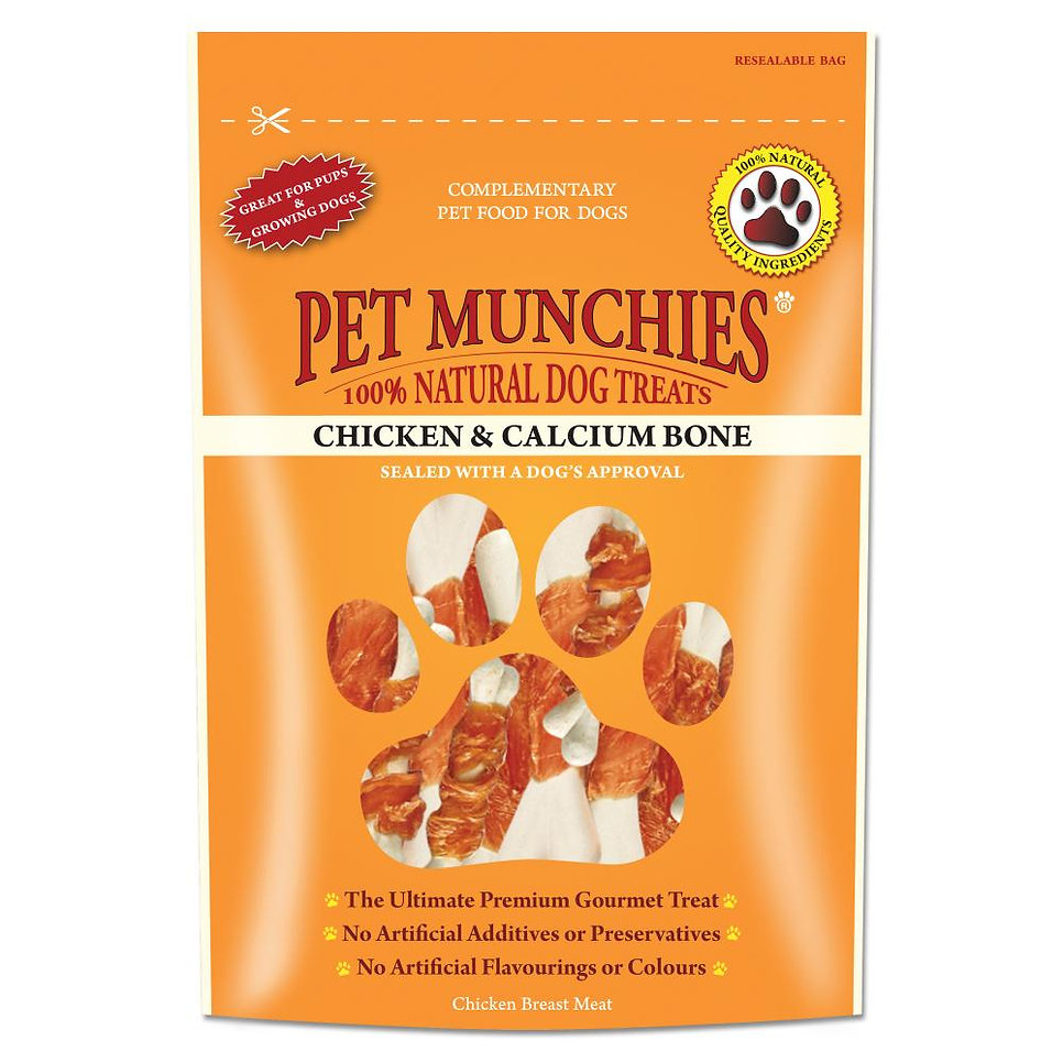 Buy Pet Munchies Chicken and Calcium Bones Dog Treats 8x100g online