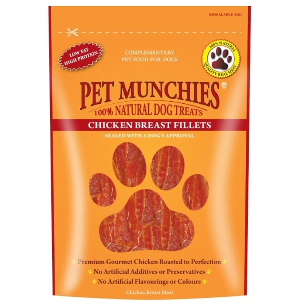 Buy Pet Munchies Chicken Breast Fillets Dog Treats 8x100g online