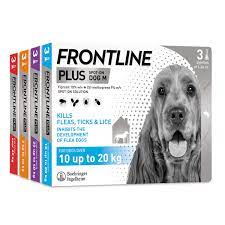 Buy Frontline Plus Spot On Dog S, M, L, XL, pk6 online