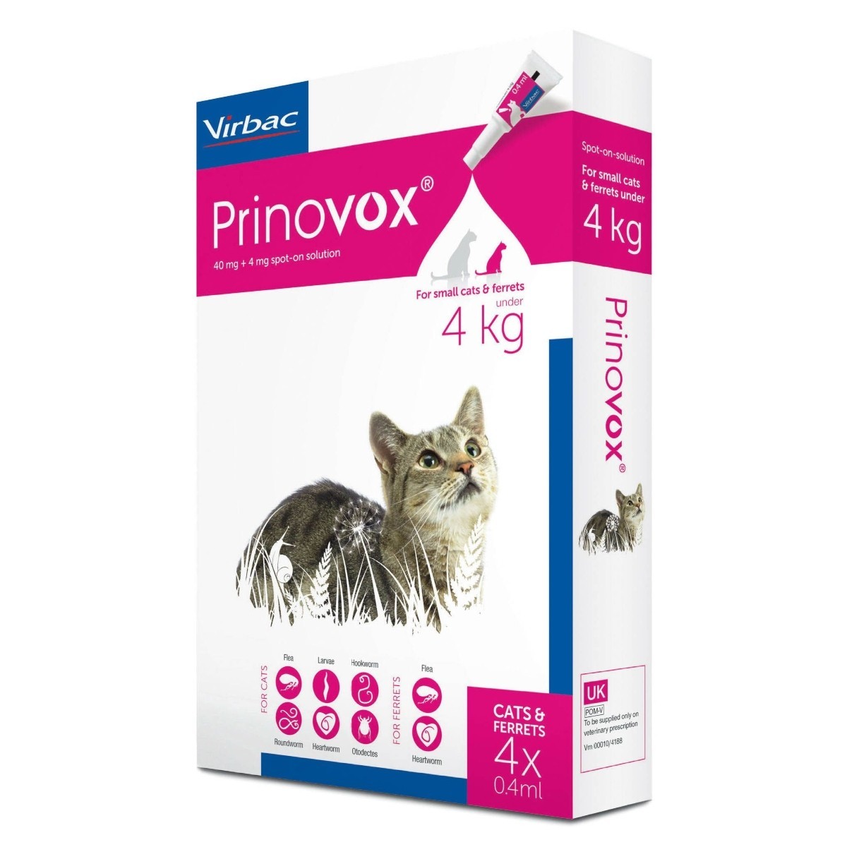 Buy Prinovox Spot On solution for Cats and Ferrets, pk4 online