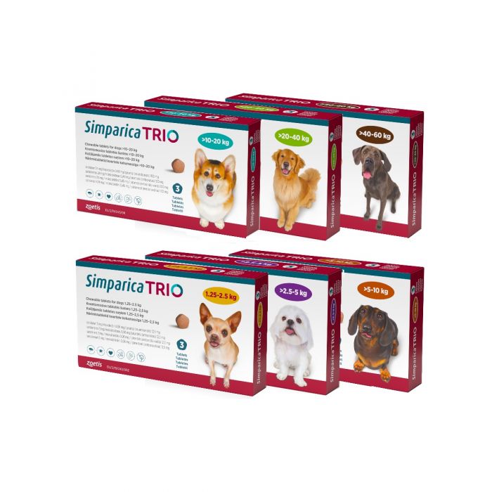 Buy Simparica Trio chewable tablets for dogs, pk3 online