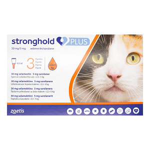 Buy Stronghold PLUS 30mg/5mg Spot-On for Cats weighing from 2.5kg to 5kg, pk3 online