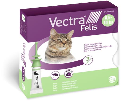 Buy Vectra® Felis 423 mg/42.3 mg spot-on solution for cats, pk3 online