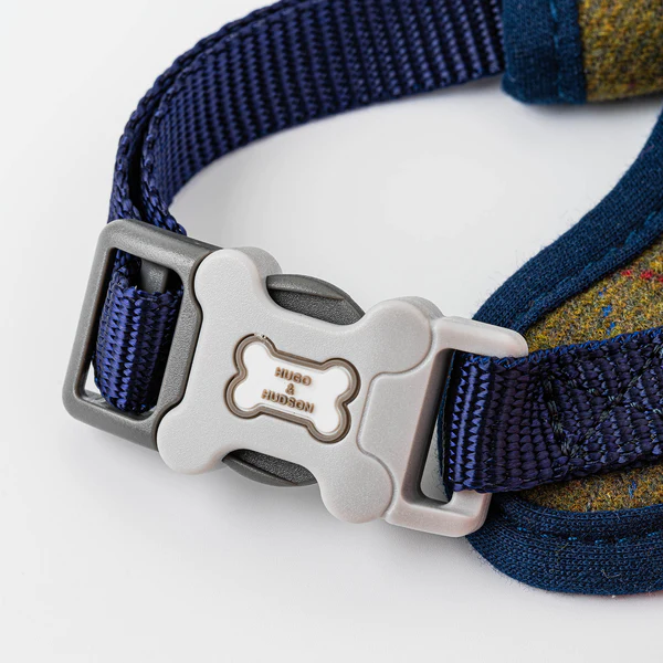 Buy Hugo & Hudson Tweed Dog Harness - Dark Green Checked online